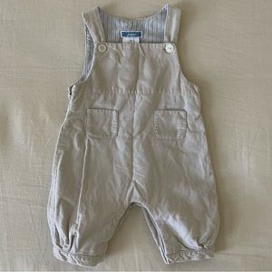 Jacadi Paris Corduroy Overalls Romper Cream Beige 3 months